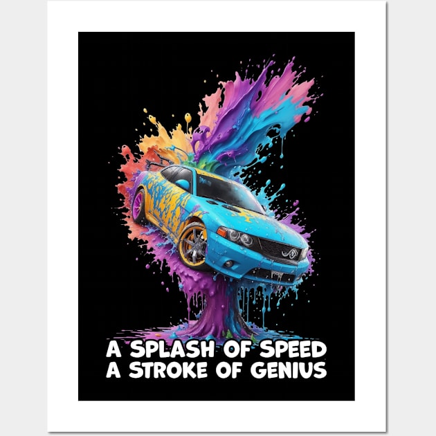 A Splash of Speed: Fantastical Sports Car in Vibrant Paint Wall Art by star trek fanart and more